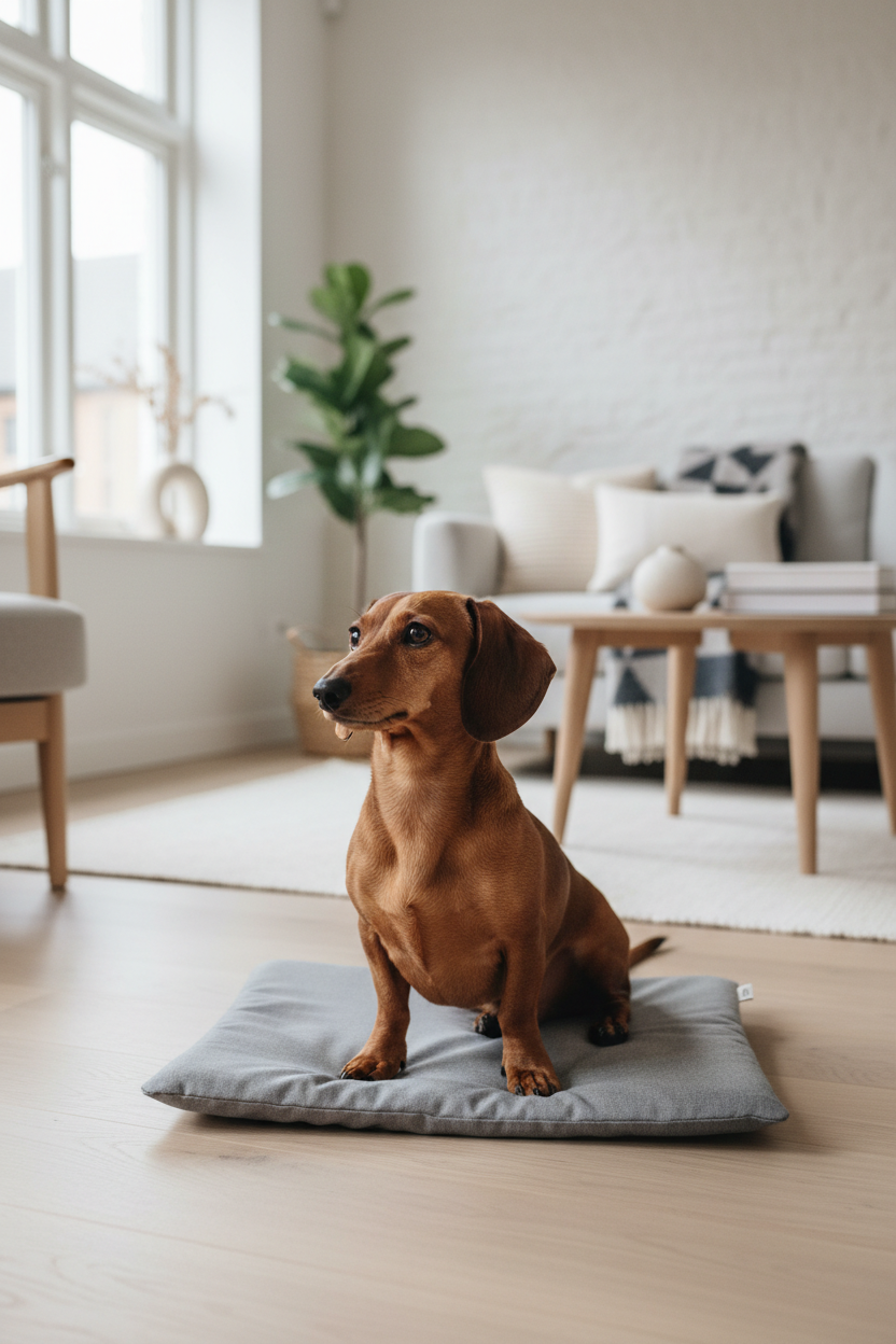 Alert dachshund — problem awareness image